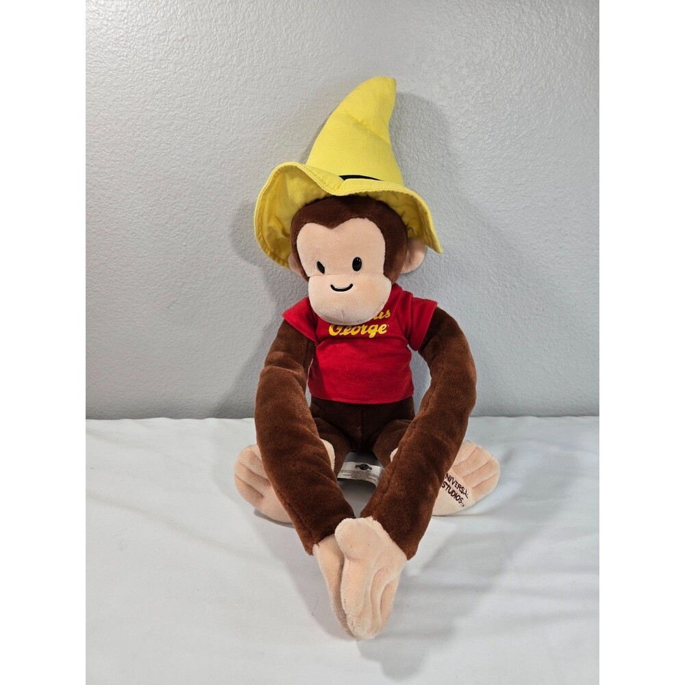 Curious George Plush Universal Studios Yellow Hat  20" Long Arms Hook Loop Hands